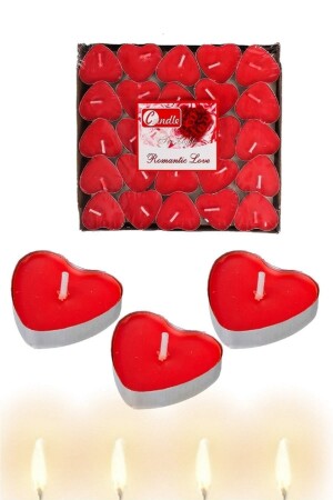Red Heart Tealight 50 Candles Table-Floor Decoration Organization - Candle