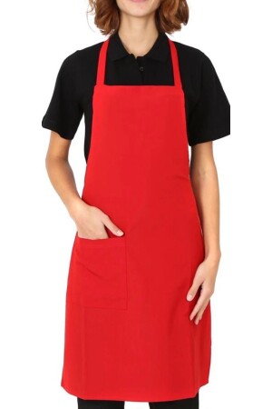 Red kitchen cook apron with pockets - Gtb Butik