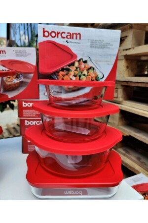 Red Lid Pyrex Set 4 Pieces Fma04363 Fma04362 Fma04598 Fma00498 199 40-T - Paşabahçe