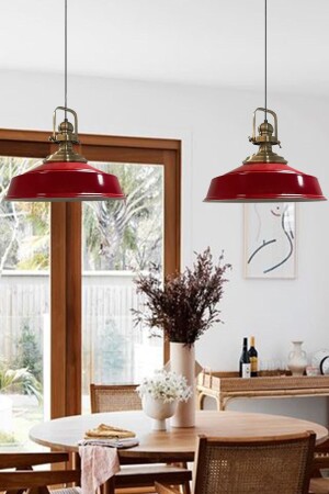 Red Noble Double Chandelier Antique Headboard Retro Pendant Lamp Kitchen Living Room Cafe Chandeliers BMM7152 - Bamyum