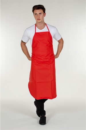 Red Oilcloth Kitchen Dish Apron Pvc 1. 20 Meters - Dishwasher - Cleaner - Butcher - Waterproof - Mert Giyim