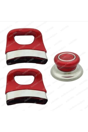 Red Pot, Pan and Saucepan Handle and Handle Top Set Compatible with All Pots - Genel Markalar