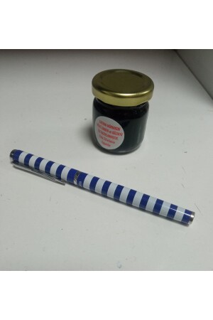 Red Saffron Ink 40 cc and Saffron Pen Set (Prepared with Original Rosewater and Musk. ) - Sinankitabevi