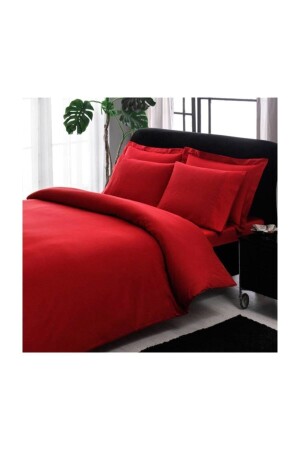 Red Stripe Premium Basic Double Duvet Cover Set 60117196 - Taç