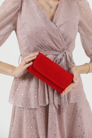 Red Suede Evening Dress Bag - Efnanstore