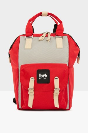 Red Women's Pocketed Mother Baby Bag with Logo M000003884 - Bagmori