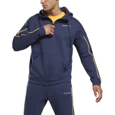 Reebok Men's Sweatshirt Te Piping Hoodie Blue - Reebok