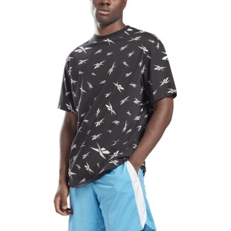 Reebok Men's T-Shirt Te Aop Vector Tee Black - Reebok