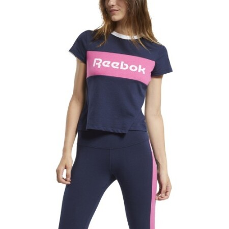 Reebok Women's Blouse Te Linear Logo Detail Blue - Reebok