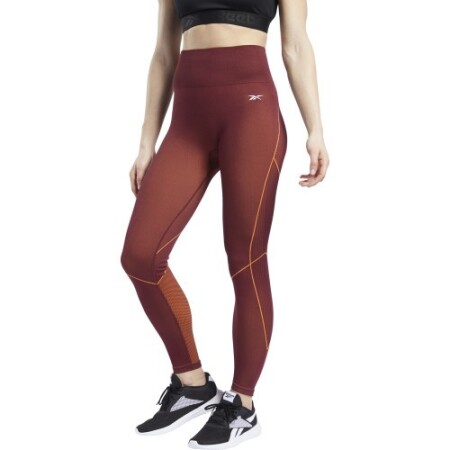 Reebok Women's Leggings Wor Myt Seamless 7/8 Maroon Burgundy - Reebok