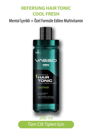 Refreshing Hair Tonic with Menthol and Multivitamin - Hair Tonic 260 ml - Vasso Men