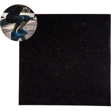 Reinforced Floor Mat inSPORTline Proteko II 50 x 50 x 3 cm - Black-Red - inSPORTline