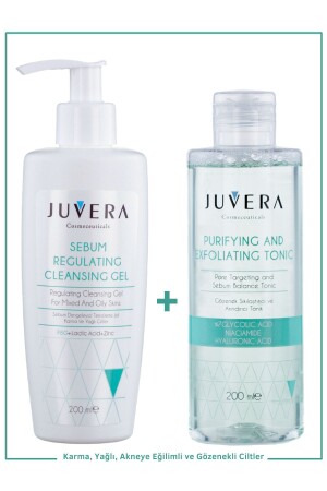 Reinigungsgel und porenstraffendes Reinigungstonikum für fettige und zu Akne neigende Haut - Juvera Cosmeceuticals