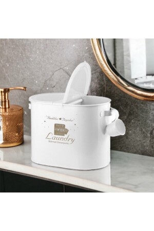 Reinigungsmittelbox aus Metall mit zwei Fächern, Kunststoffdeckel und Skala, 12 Liter Fassungsvermögen Lr011 ZWÖLF (Liter) Reinigungsmittelbox - Laundry