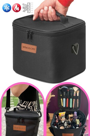 Reisetyp Thermoisolierter Kosmetik-Make-up-Taschen-Organizer Große Make-up-Organizer-Tasche Schwarz - Wmoloxs