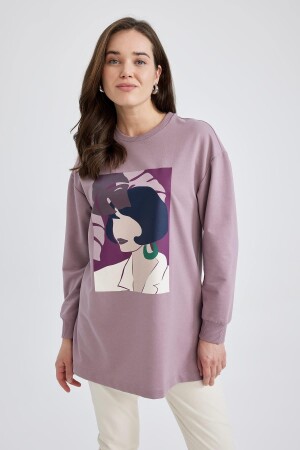 Relax Fit Crew Neck Sweatshirt Tunic - Defacto