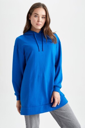 Relax Fit Hooded Sweatshirt Tunic Z2072AZ23SP - Defacto