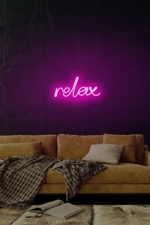 - Relax - Led Dekoratif Duvar Aydınlatması Neon Duvar Yazısı Sihirli Led Mesajlar -neongraph DEC010041 - neon graph