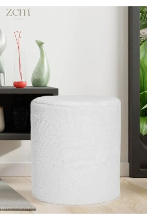 Remy Welsoft White Pouf - Zem