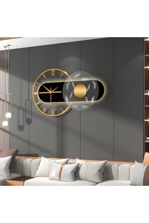 Renessa Exclusive Time - Battery Operated LED - Modern Decorative Metal Glass Lacquer Wall Clock - Metaquartz Aksesuar
