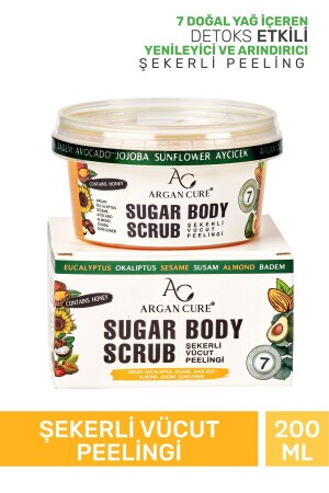 Renewing and Purifying Sugar Peeling 200 Ml (Contains 7 Natural Oils) - Argan Cure