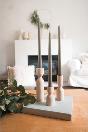 Renka Timber 3-teiliges Kerzenständer-Set - Renka Mobilya