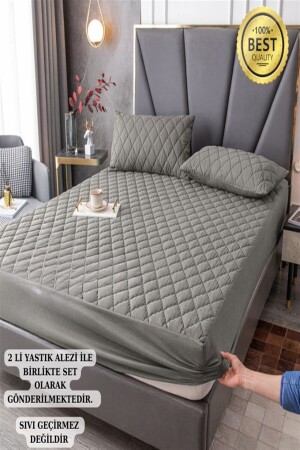 Bunte Matratzen mit gepolstertem Set, grau gesteppter Matratzenschoner, Matratzen, graue Laken, Baumwolle, grau/kfyk - Nart Home