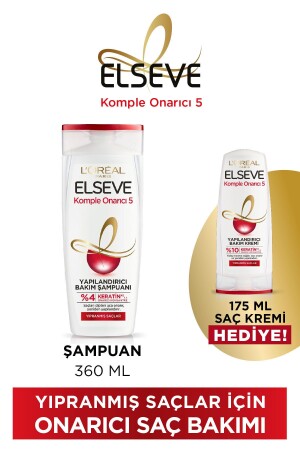 Repairing Hair Care Set - Complete Repair 5 Structuring Care Shampoo 360 ml & Conditioner 175 Ml - Elseve