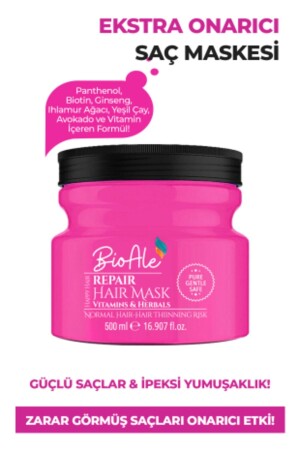 Repairing Hair Mask Panthenol+biotin+ginseng+linden Tree+green Tea 500 ml GSTH-10 - BioAle Haircare