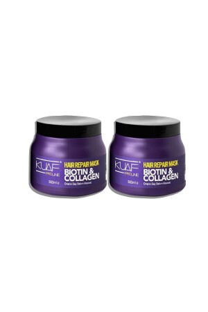 Reparierende und erneuernde Haarmaske mit Biotin und Kollagen, 500 ml x 2 Stück 8690812113979-2 - Kuaf