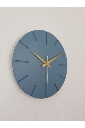 Replica - Decorative Special Design Wooden Handmade Wall Clock 34 X 34 Cm Minimalist Graffiti Gray - Ban Mod