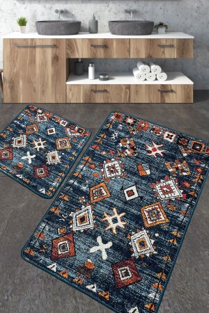 Ressal Bathroom Carpet Djt Set of 2 Bathroom Carpet Mat Washable Non-Slip 8683264274121 - Chilai Home
