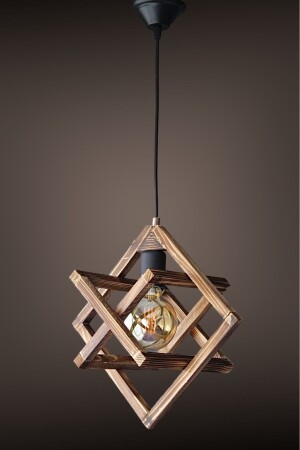 Retro Antique Black Single Wooden Chandelier CS-103 - ONUR AVİZE