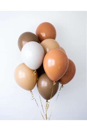 Retro Brown Colors Balloon Bundle 10 Pieces - Partifabrik