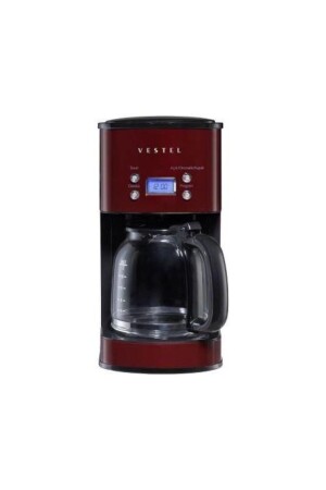 Retro Claret Red Filter Coffee Machine 1000w 12 Cup Capacity 20242831 - VESTEL
