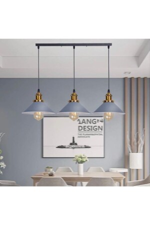 Retro Decorative 3 Piece Gray Rustic Metal Pendant Lamp Chandelier 60 Cm rsy010111 - Rsylight