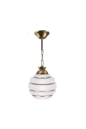 Retro Living Room - Kitchen - Bedroom Rustic White Gold Glass Single Chandelier serenimotekli - Modavize
