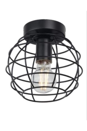 Retro Metal Black Ceiling Plofioner Caged Single Luminaire Chandelier RYS00072 - Rsylight