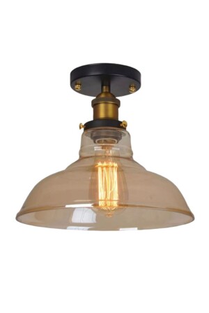 Retro Metal Honey Glass Ceiling Plofyoner Single Luminaire Chandelier Diameter: 23 Cm rys00234 - Rsylight