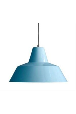 Retro Metal Pendant Lamp Chandelier Rustic Single Pendant Lamp Blue Inside White Cafe Kitchen Lighting 30 Cm RYS00033 - Rsylight