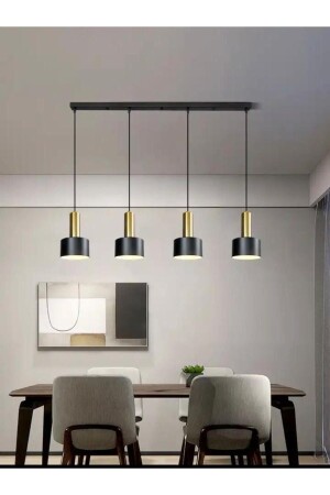 Retro Metal Table Top Decorative Rustic 4-Piece Black Gold Row Chandelier - Rsylight