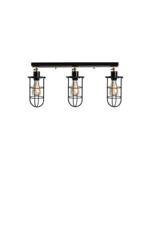 Retro-Metall-dekorativer rustikaler schwarzer 3-teiliger beweglicher Gelenk-Hängelampen-Kronleuchter B:60 cm RYS9019022 - Rsylight