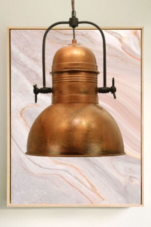 Retro Modern Copper Color Single Chandelier Retro Metal Pendant Lamp Living Room Cafe Restaurant Chandeliers BMM2075PXXX06 - Bamyum