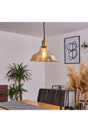 Retro Rustic Honey Glass 1xe27 Antique Base Single Glass Pendant Lamp Chandelier Diameter: 28cm RIO0001171 - RİOLİGHT