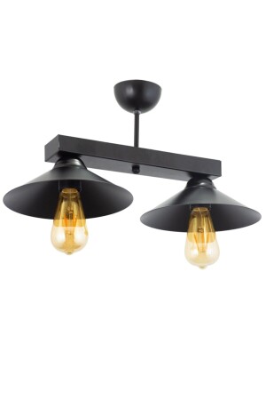 Retro Rustic Model Metal Double Black Profoner Chandelier LMBDR3543BLK - Lambadar