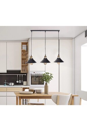 Retro Rustic Row Triple 3xe27 Lampholder Table Top Metal Pendant Lamp Chandelier Base Length: 60cm RIO000274 - RİOLİGHT