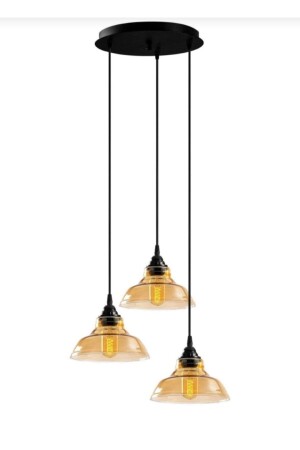 Retro Rustic Vintage Honey Glass Triple Pendant Lamp Chandelier 30 Cm Base Glasses 20 Cm MYL002642 - demet habek mylights