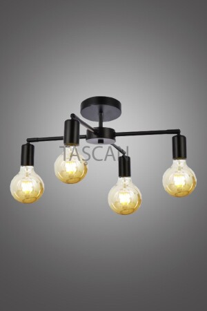 Retro Scorpion Modern 4-Piece Black Plafonier Chandelier 3204 04 0100 08 00 - Taşcan Aydınlatma
