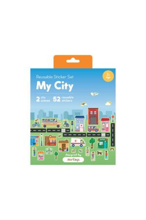 Reusable Sticker Set: My City - Snap-on Sticker Game 52 stickers 2 scenes - moritoys