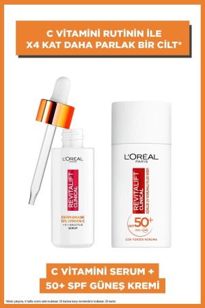 Revitalift Clinical 12 % reines Vitamin C aufhellendes Serum und Sonnenschutz für das Gesicht mit Lichtschutzfaktor 50+ und UV-Schutz, 50 ml - L'oreal Paris